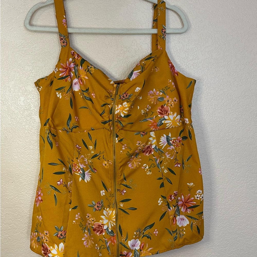 Floral Mustard Camisole Top